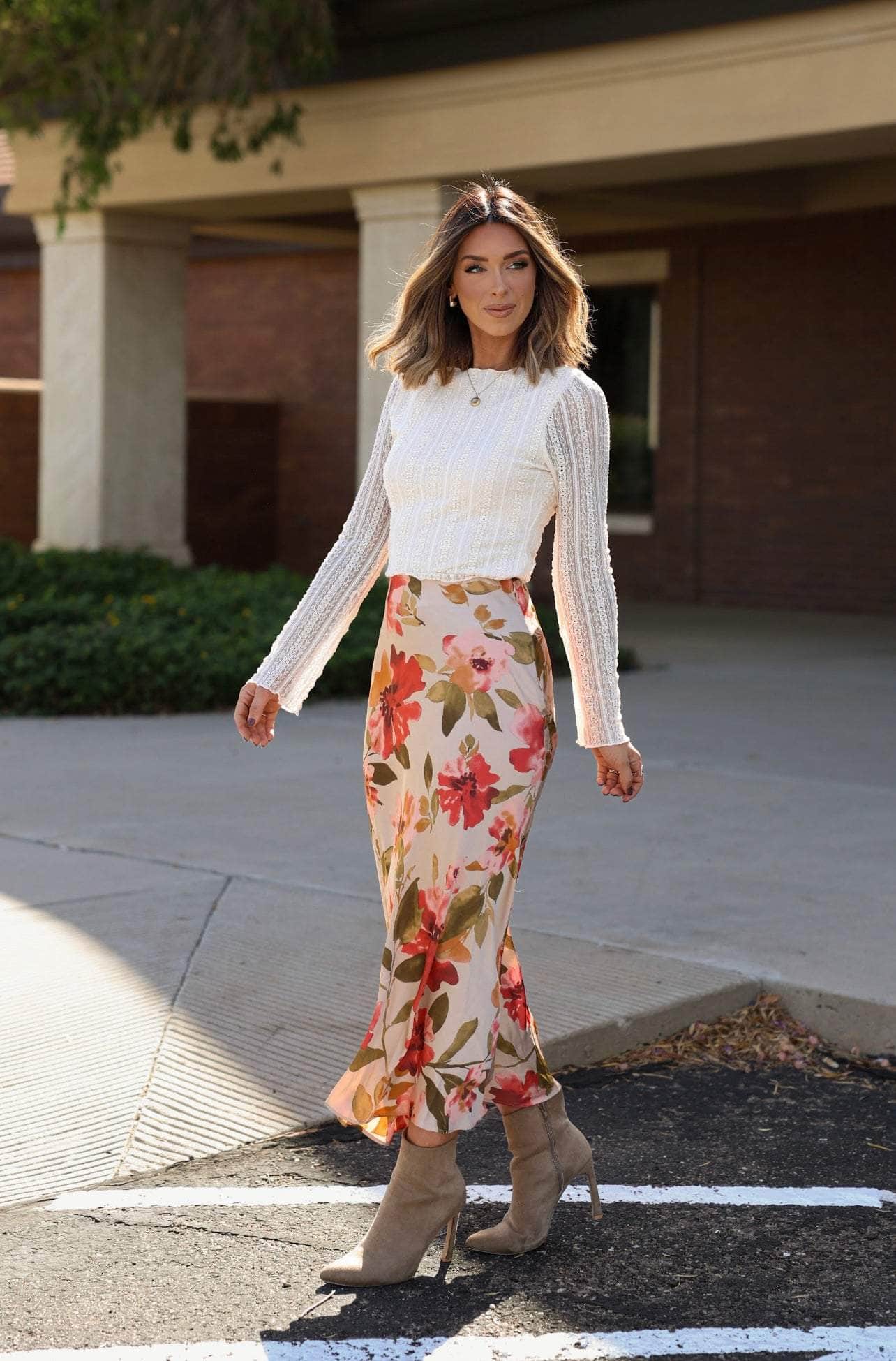 Season Blooms Satin Skirt