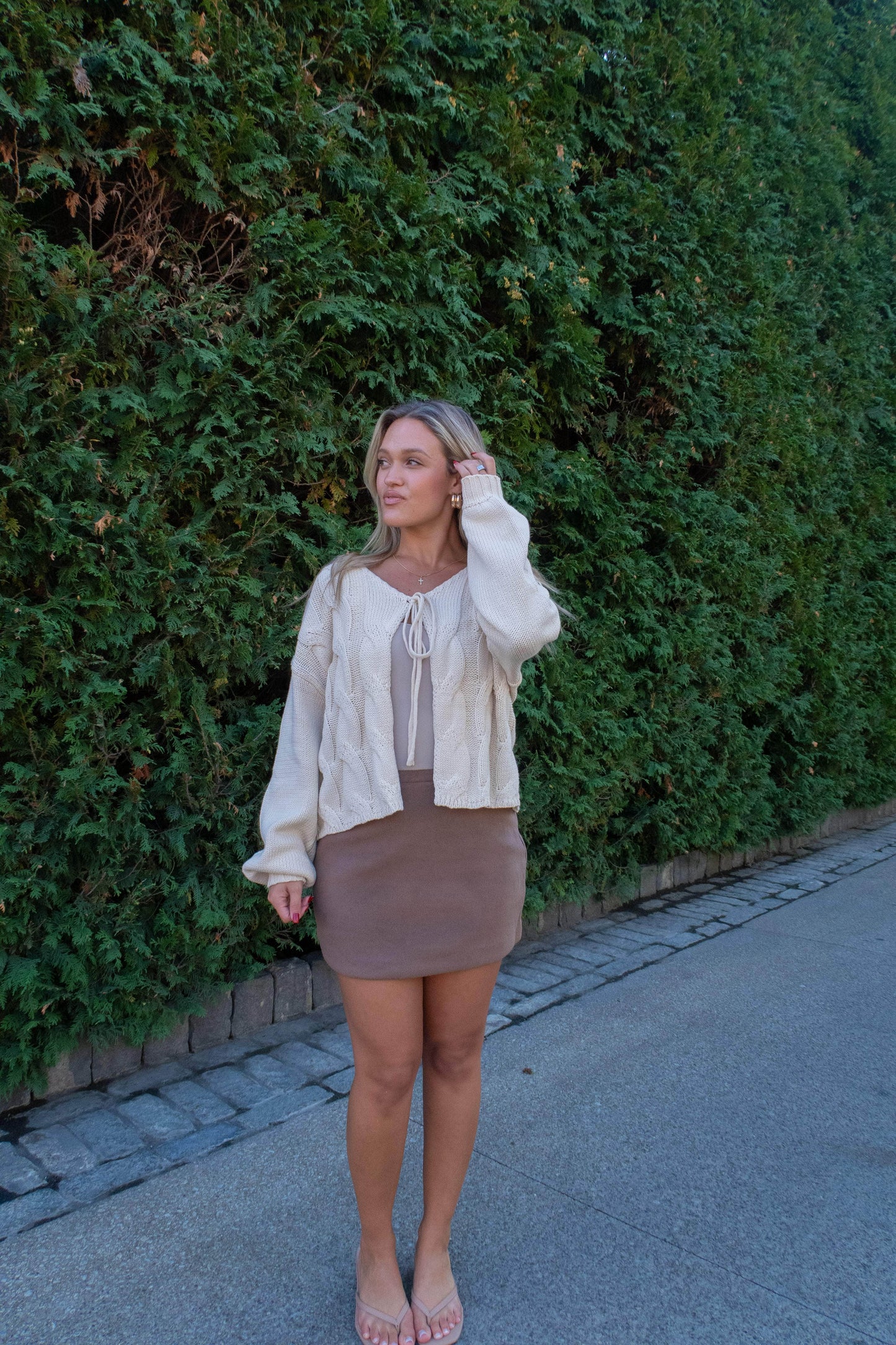 Mocha Fitted Mini Skirt