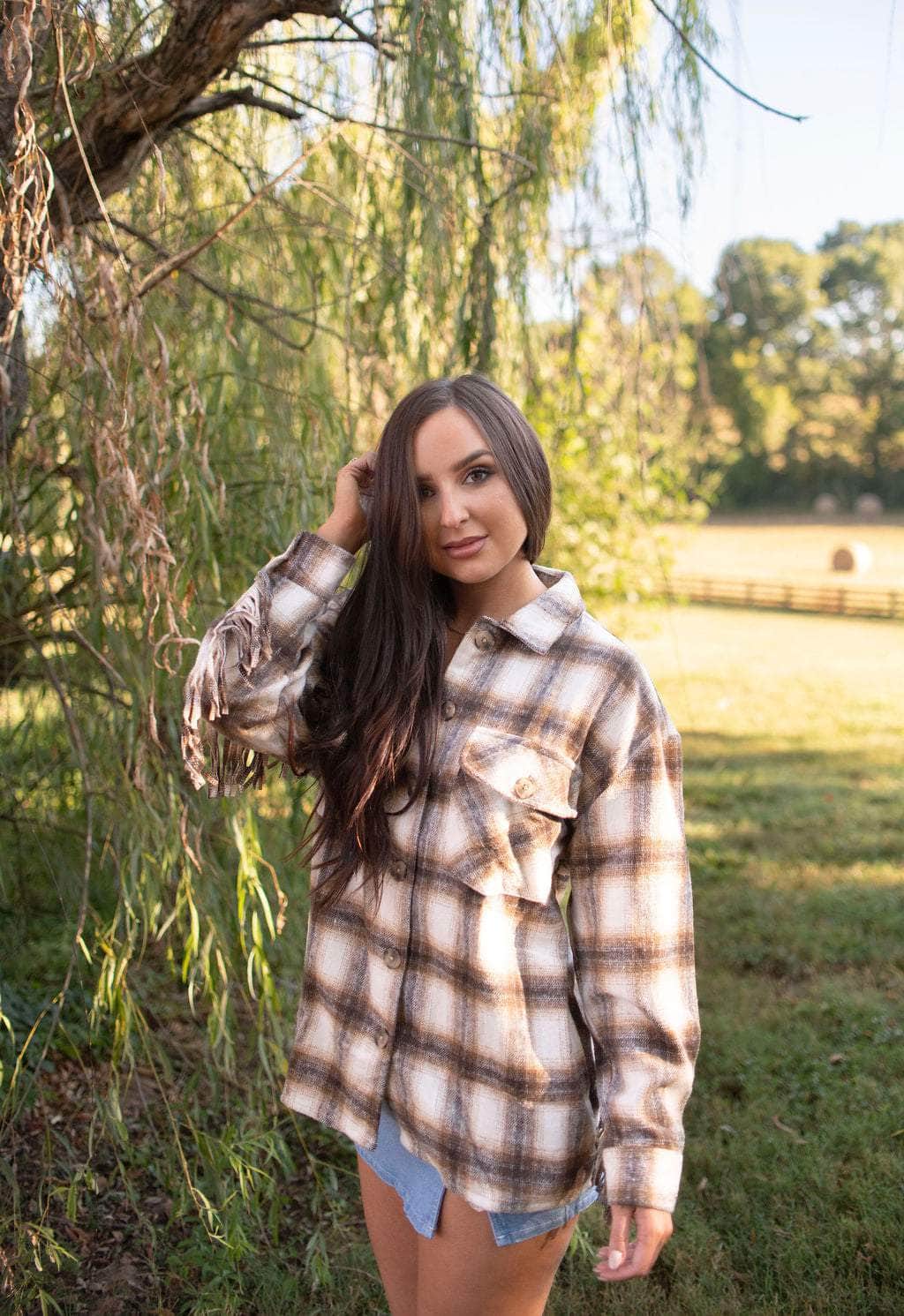 Homestead Fringe Plaid Shacket