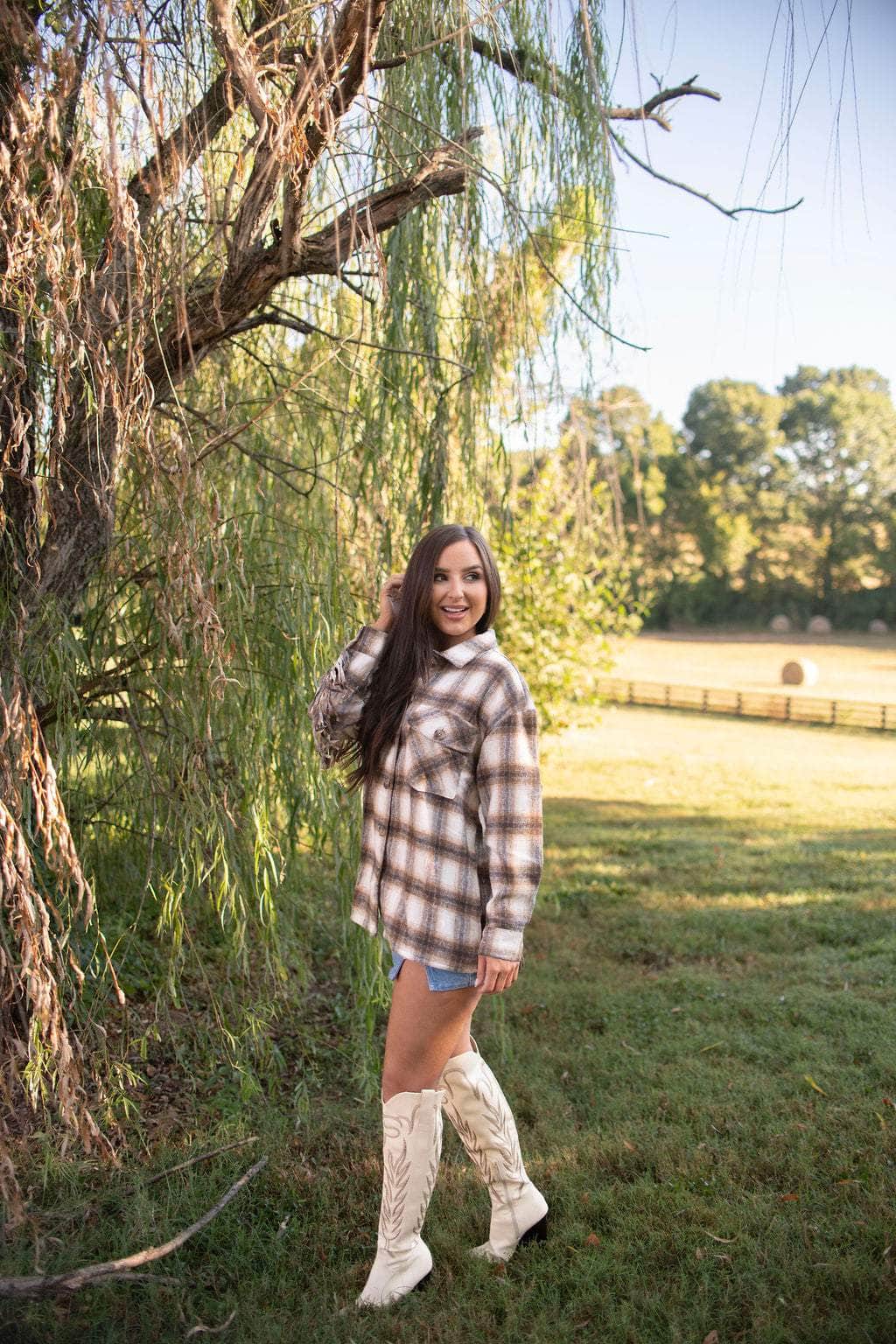 Homestead Fringe Plaid Shacket