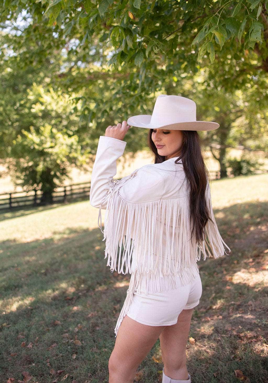 Festive Fringe Faux Suede Shorts