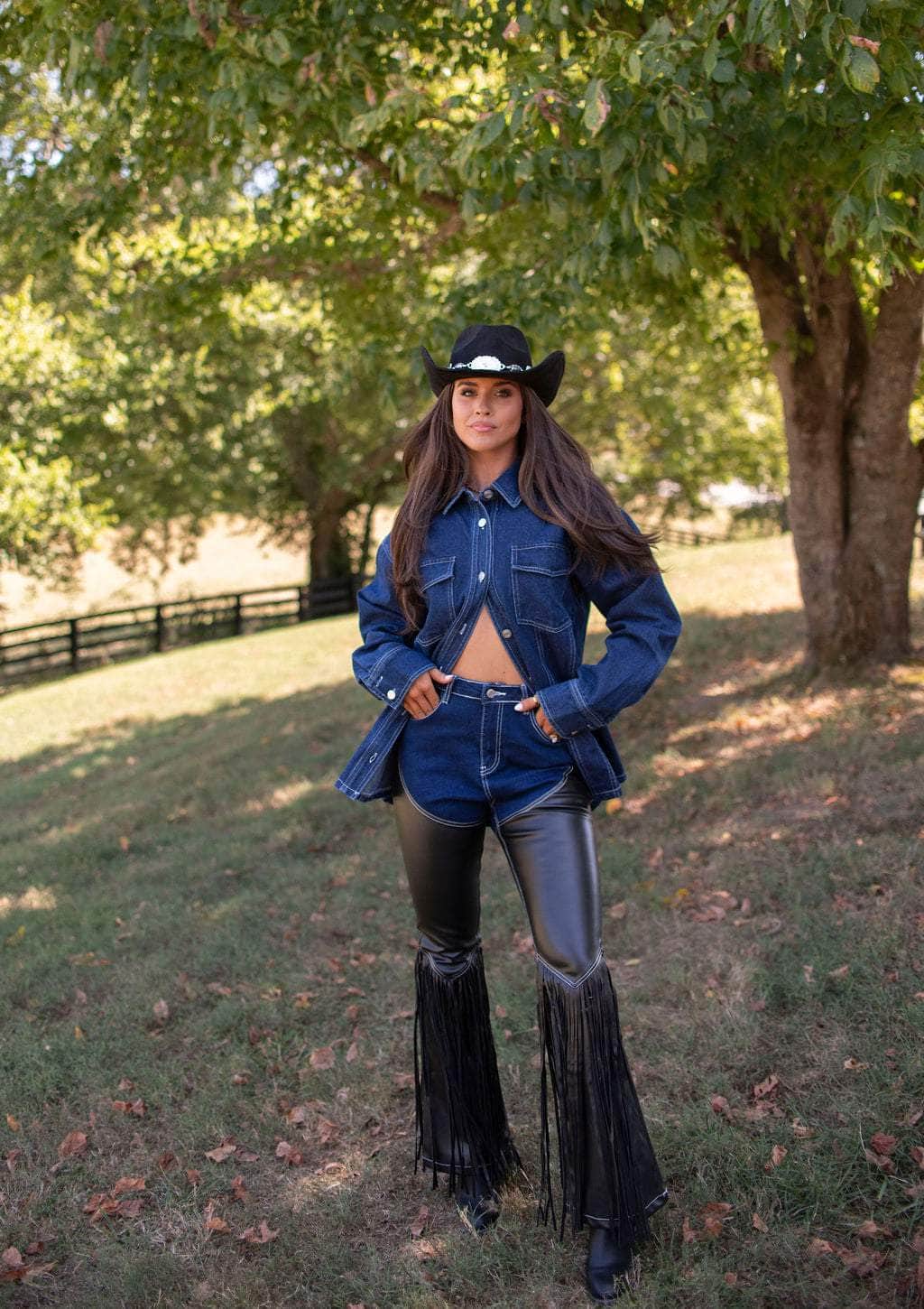 Cowgirl Club Fringed Chaps Pants