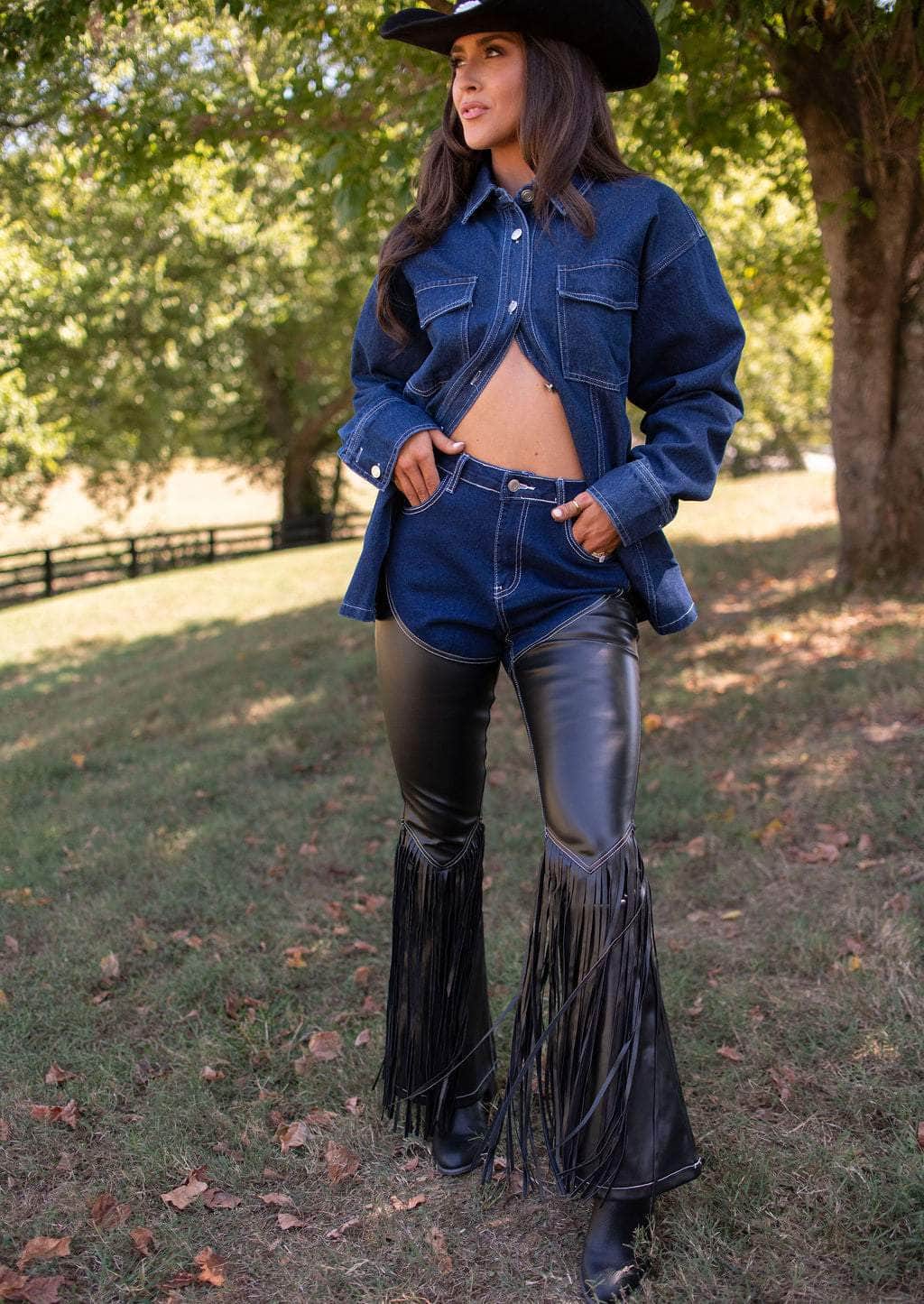 Cowgirl Club Fringed Chaps Pants