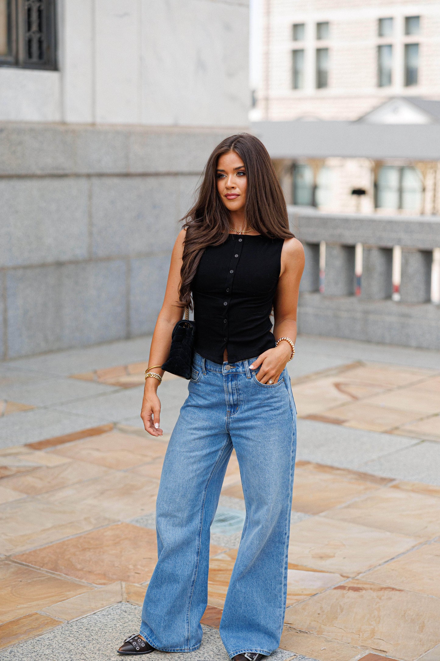 Sleeveless Button Up Tank