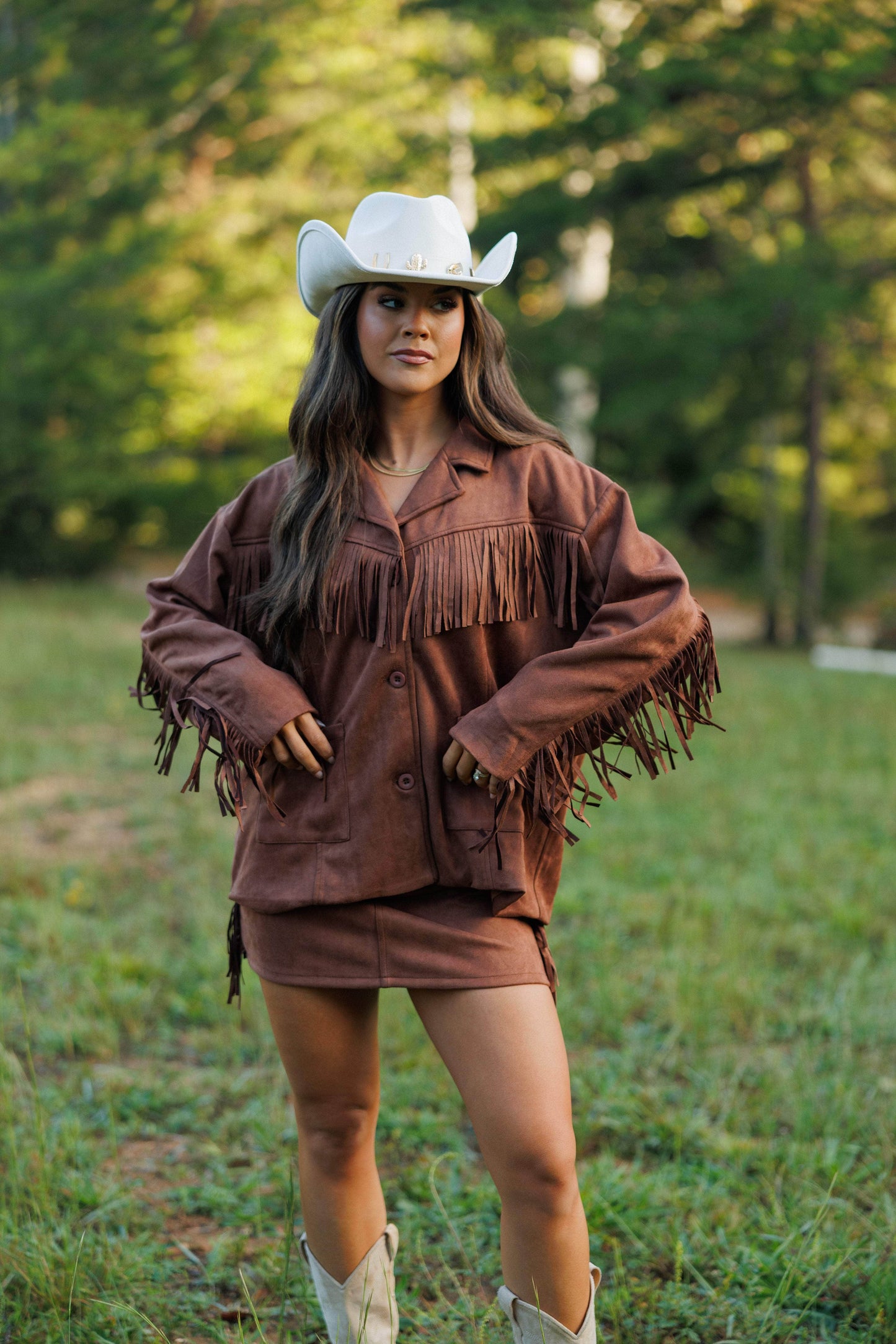 Golden Rodeo Suede Skirt