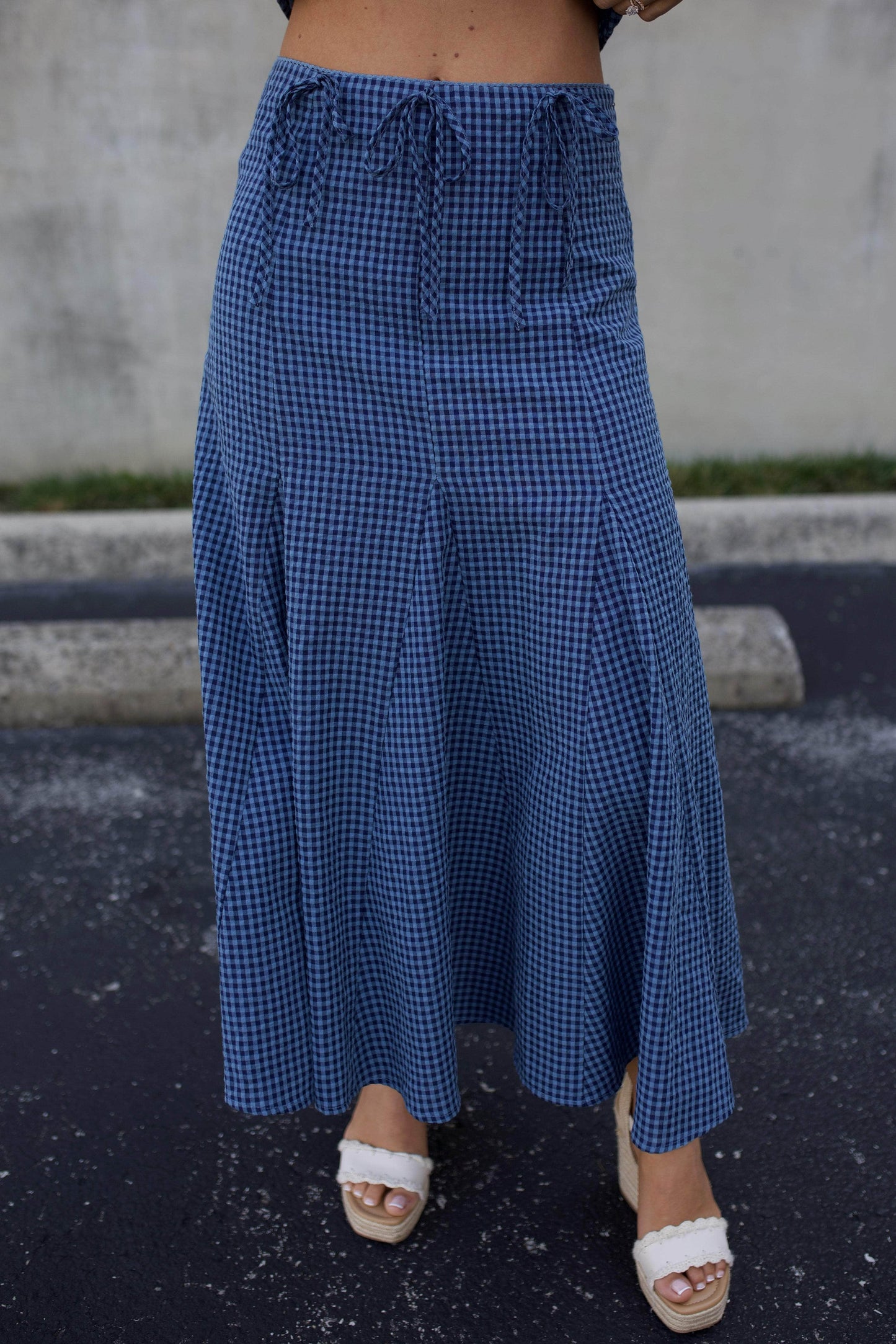 Indigo Gingham Skirt