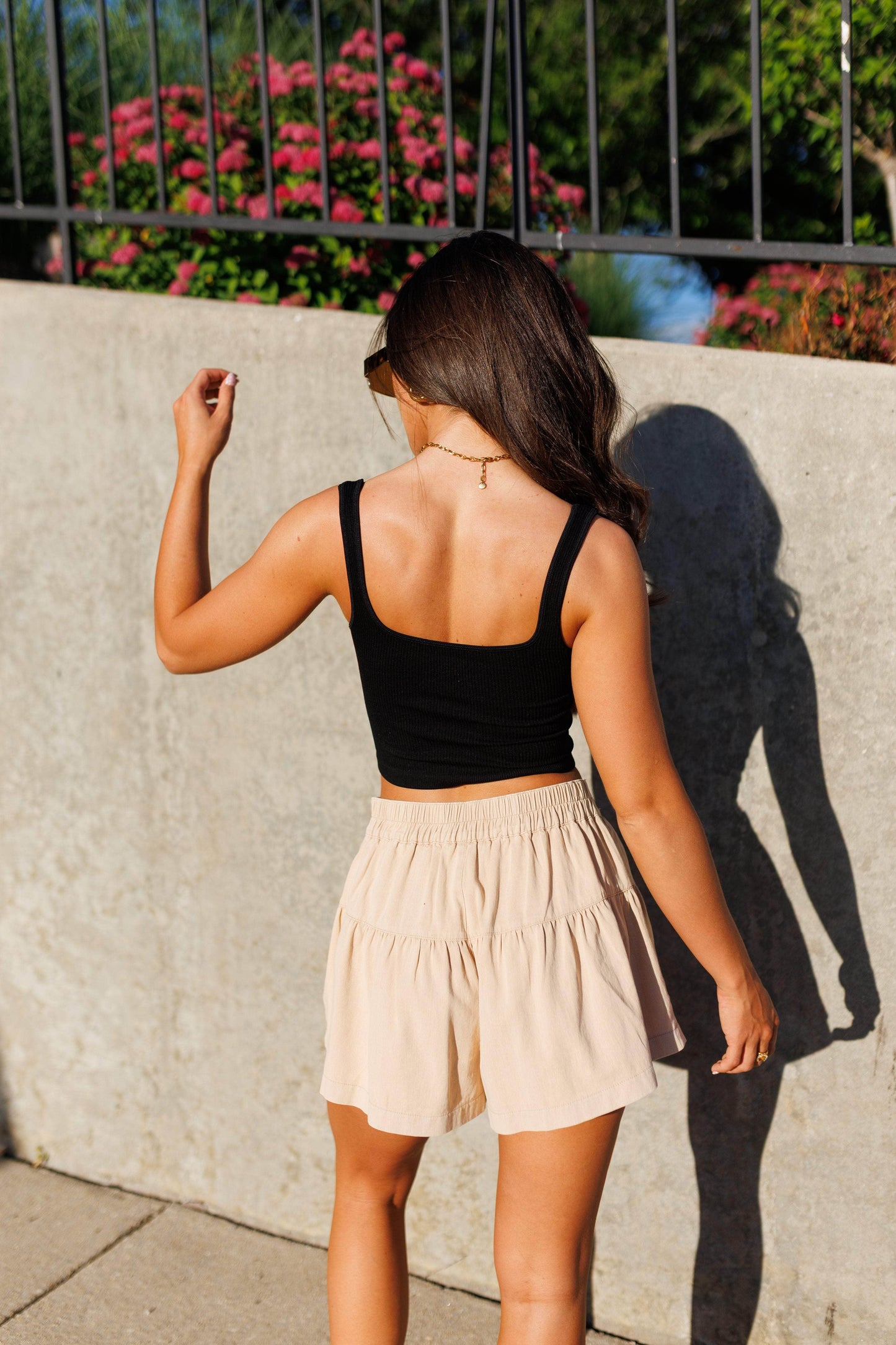 Taupe Flare Shorts