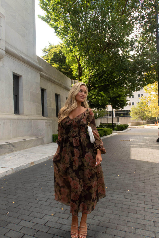 Autumn Florals Maxi Dress
