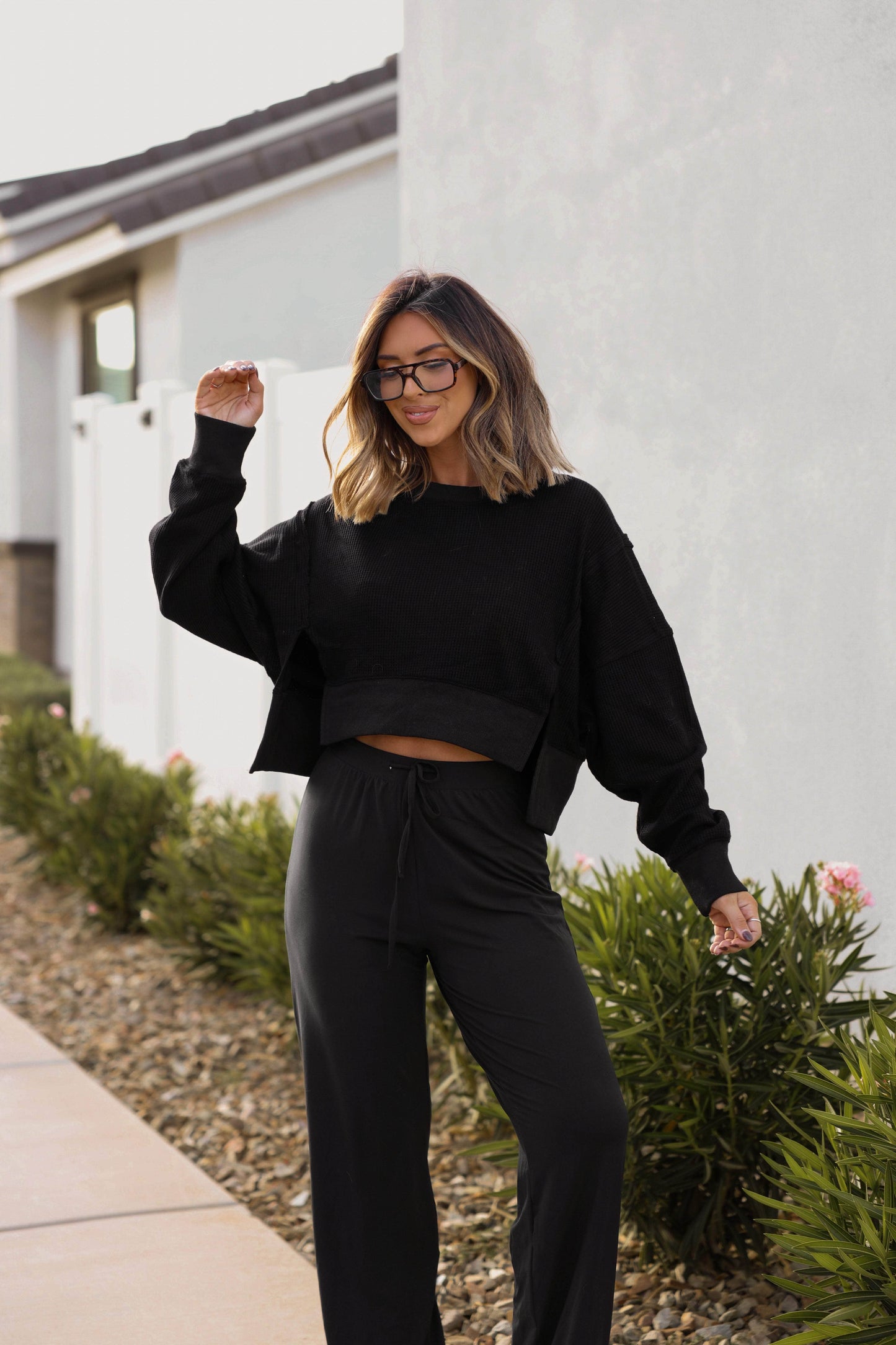 Warm Up Waffle Knit Top