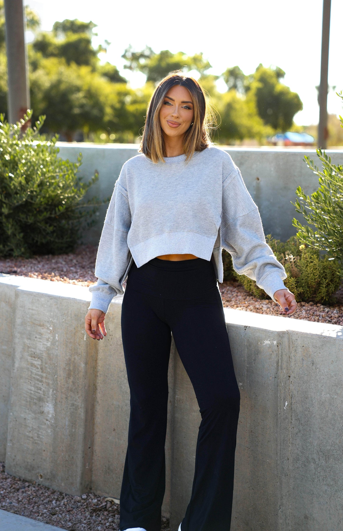 Warm Up Waffle Knit Top