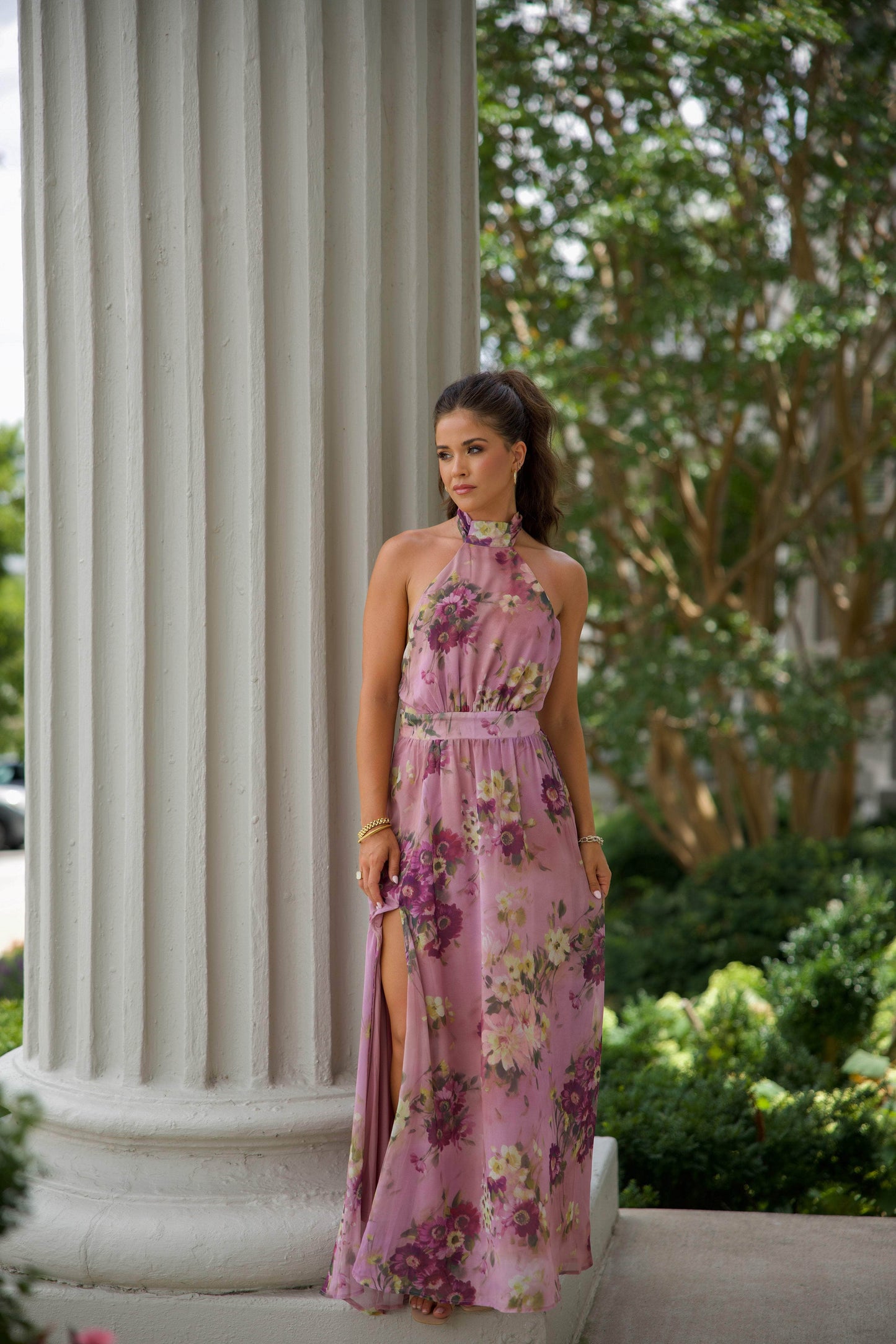 Wine Country Floral Maxi Dress